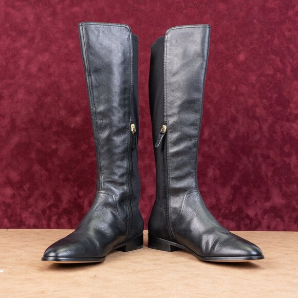 Louise et Cie Women Verdi Riding Zip Flexible Black Leather Boots sz 9US EUR40 - Picture 2 of 10